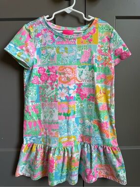 Lilly Pulitzer United States of Lilly Ruffle Dress Girls Size L 8-10